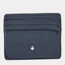 Porte-cartes en cuir bleu